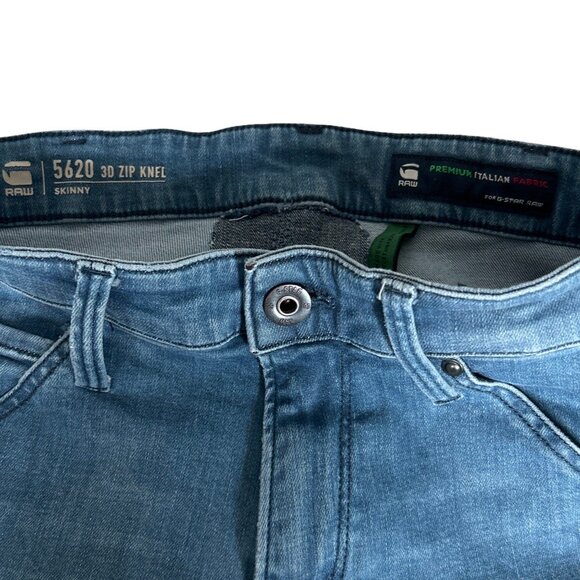 G-Star RAW 5620 3D Zip Knee Skinny Jeans | Men's Distressed Blue Denim | 30/29 - Picture 6 of 15
